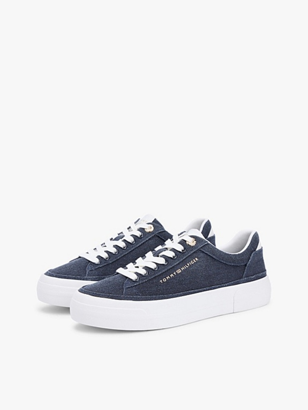 Tommy Hilfiger Canvas Denim Platform Sneaker- 7.5